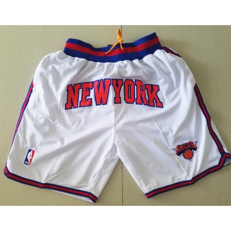 NBA New York Knicks Uomo Pantaloncini Tascabili Bianca Swingman